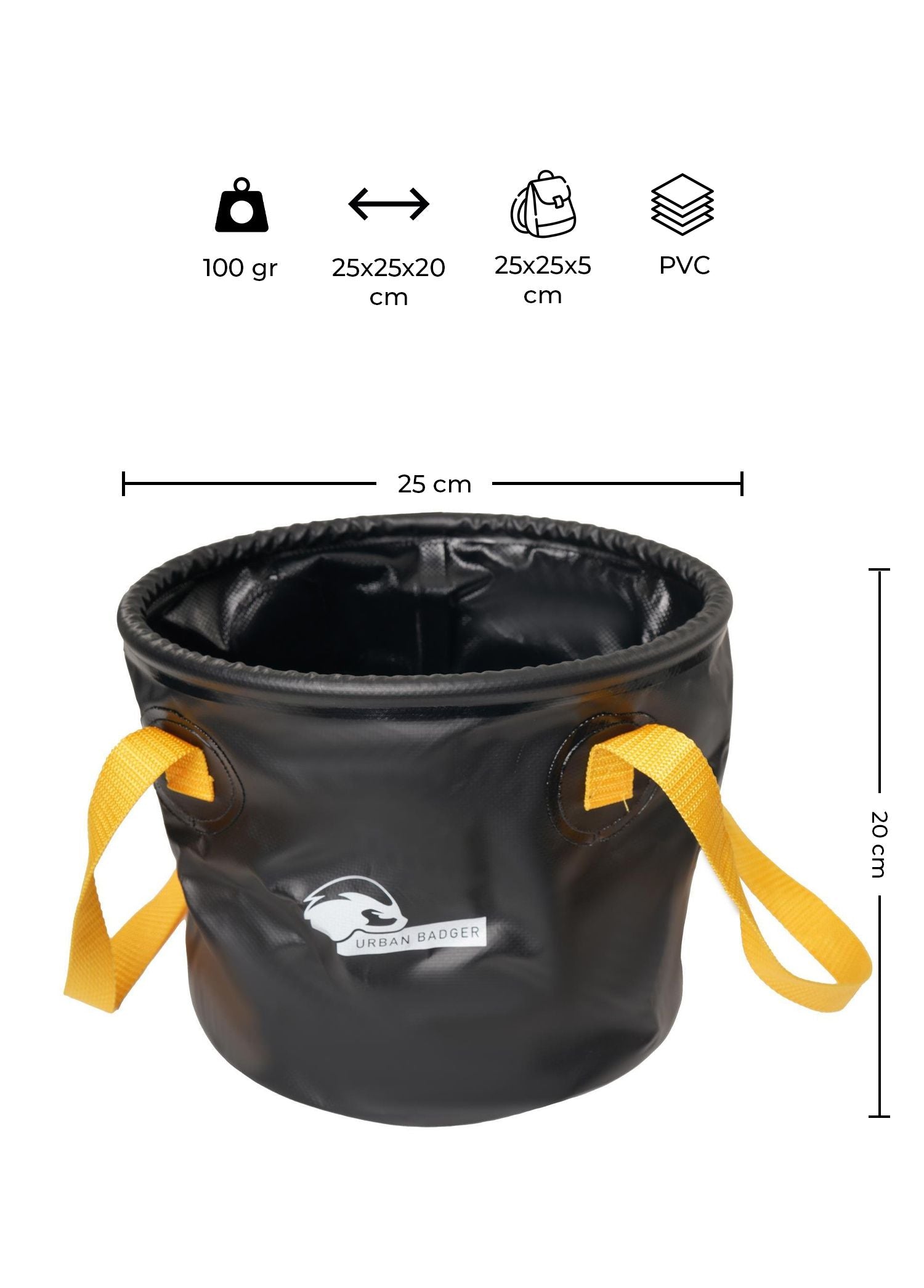 Urban Badger Collapsible Bucket, Durable Camping Gear, Camping Accessories, Outdoor Sports