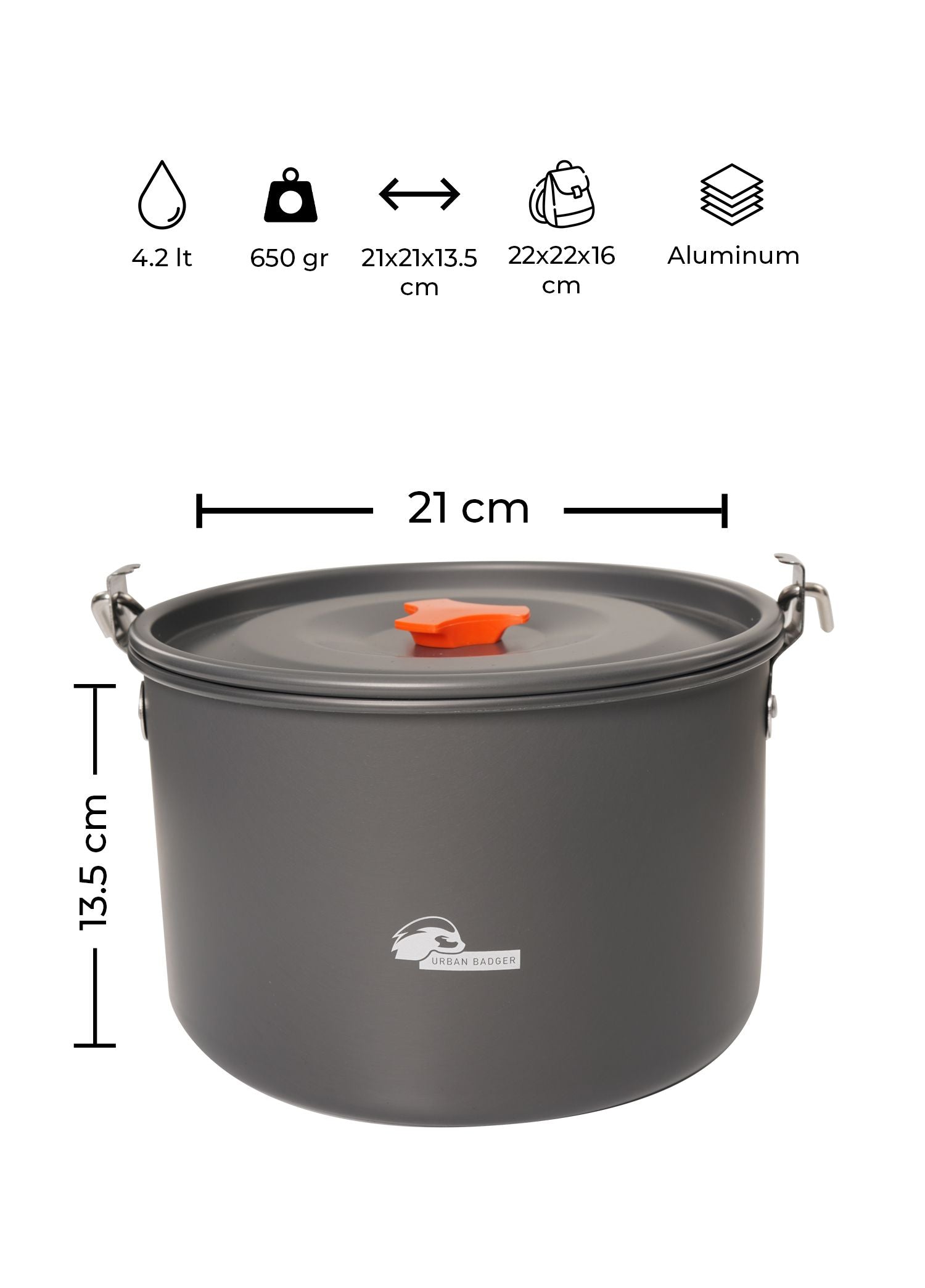 Urban Badger Vols Hanging Camping Pot, Durable Camping Gear, Camping Accessories, Outdoor Sports